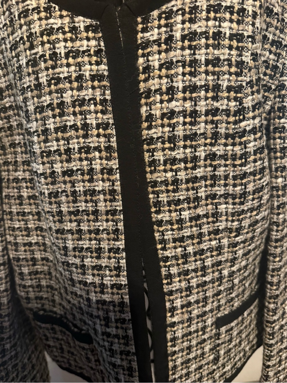 Vintage Kate Hill PetiteTweed Houndstooth Blazer Jacket - Picture 7 of 9